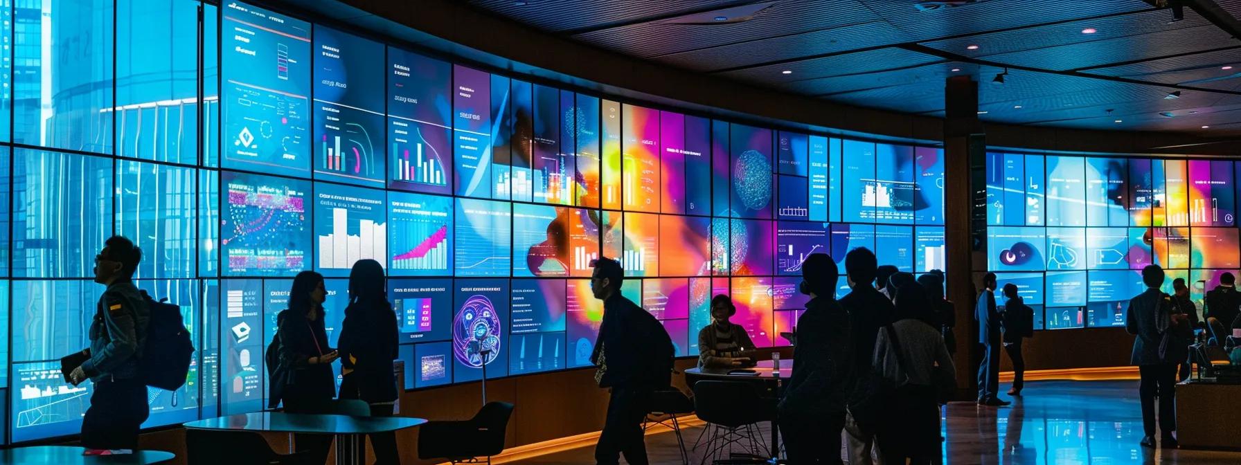 a dynamic and modern office environment features a diverse group of professionals engaged in a strategic discussion about high risk insurance, with vibrant infographics on a large screen illustrating key benefits and case studies, all illuminated by bright, focused lighting.